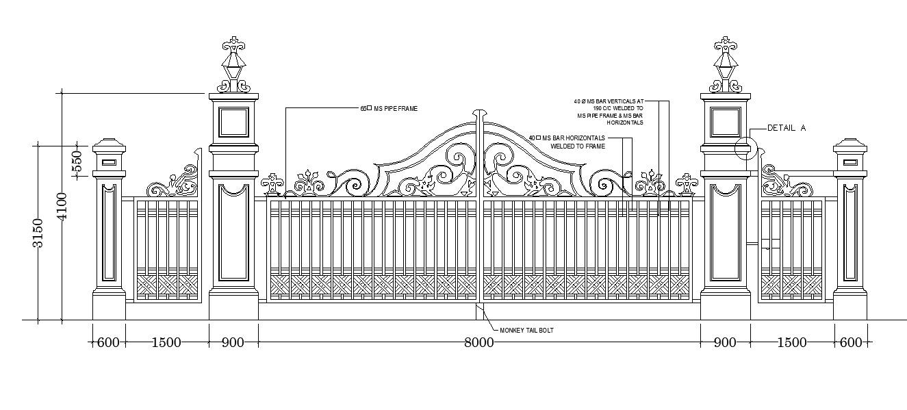 Gate Design Cad Drawing Is Given In This Cad File Dow - vrogue.co