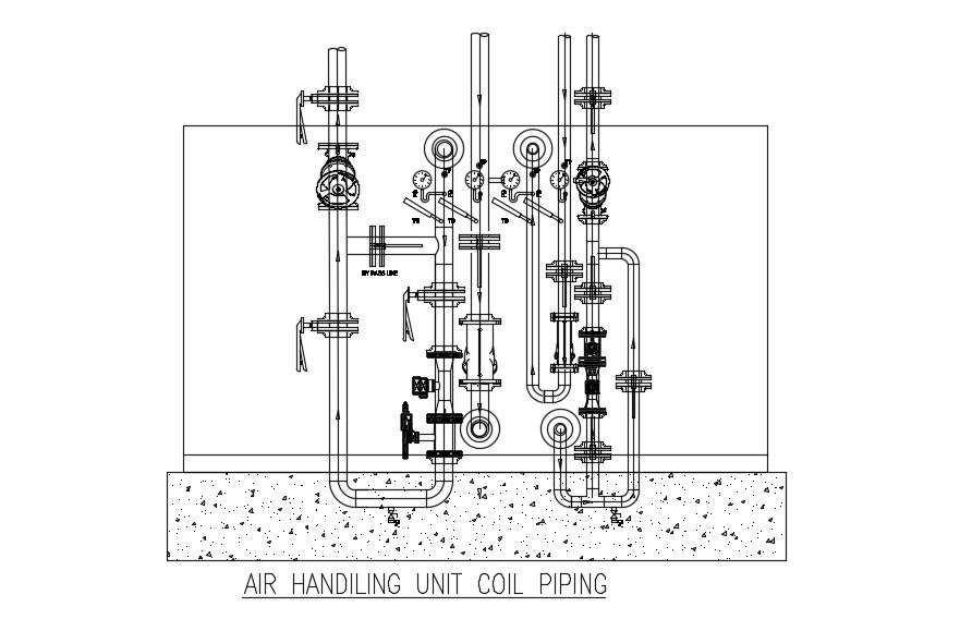 Air Handling Units Ahu Coil Piping Design Autocad Drawing Cadbull | My ...