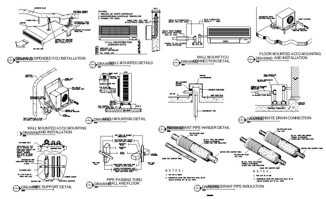 Air Conditional Installation Autocad Drawing Dwg File Cadbull ...