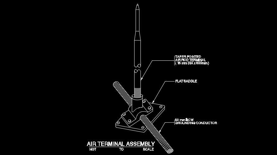 Air Terminal Assembly 2d Autocad Drawing Is Given In This File Cadbull