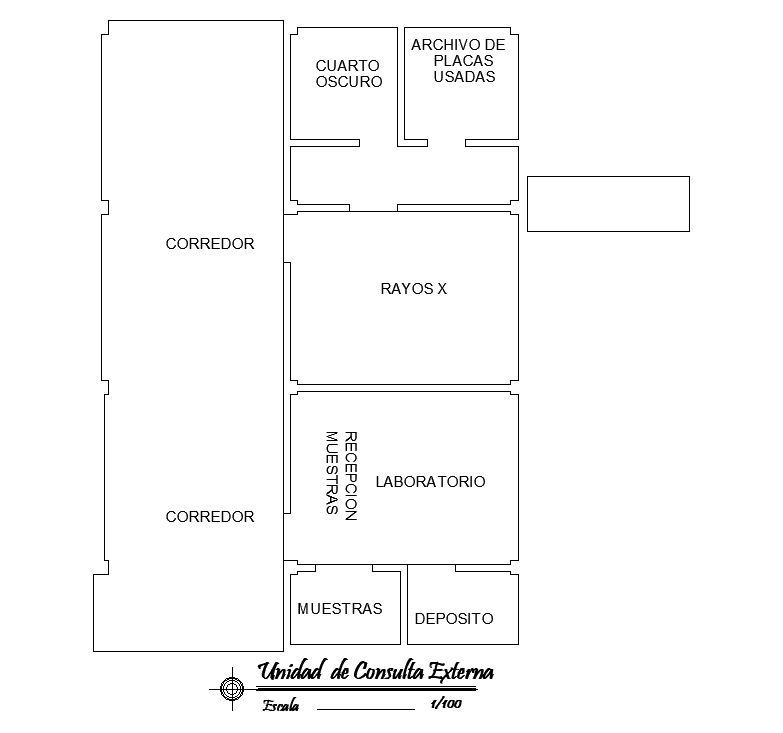 A layout of 47x40m hospital of diagnostic treatment room plan is given ...