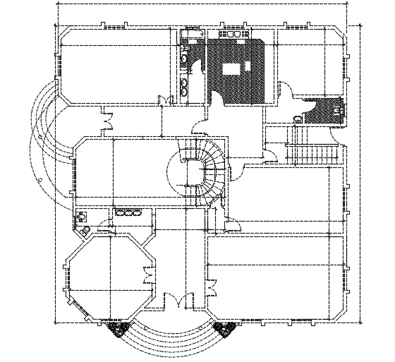 A Layout Of The 15x15m Villa First Floor House Plan Cad Drawing Cadbull