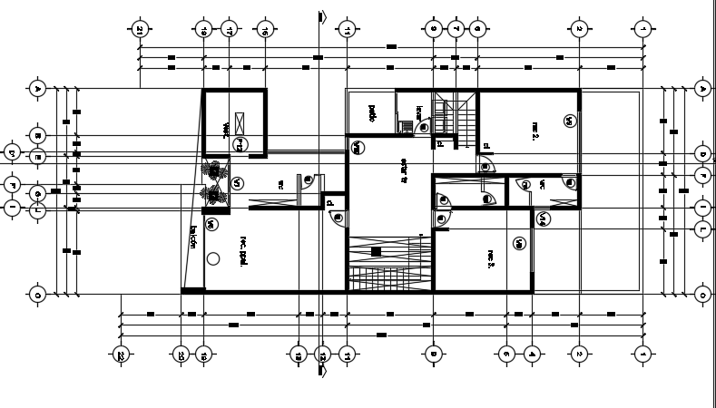 A layout of the 24x10m architecture two story first floor house plan ...
