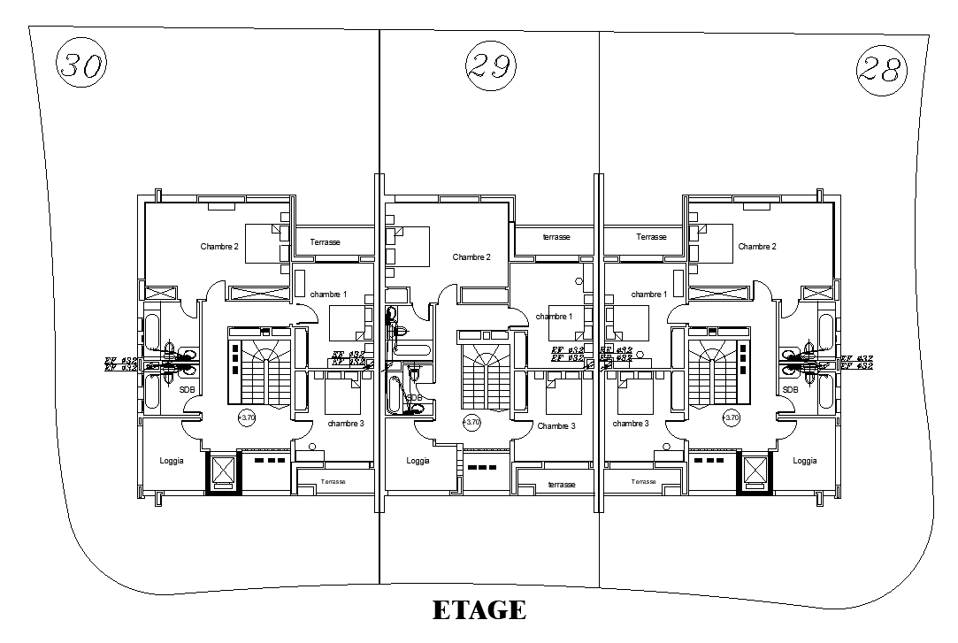 A Layout Of The 32x13m Row Villa House Plan Is Given In This Autocad Drawing Model Download Now