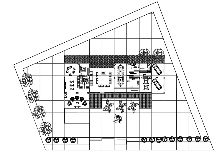 A layout of the 40x18m multifamily ground floor villa plan - Cadbull