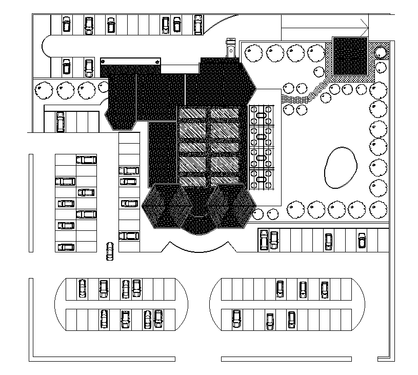 A layout of the 41X45m restaurant plan is given in this AutoCAD drawing ...