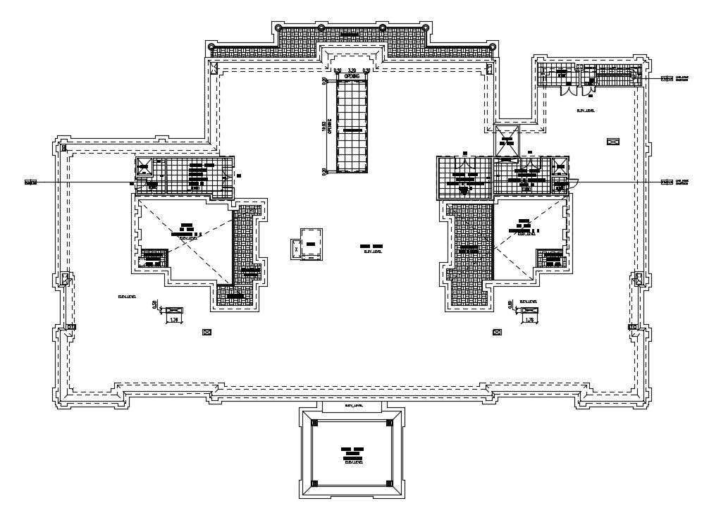 A Layout Of The 70x44 Ground Floor Villa Plan Is Given In This Autocad Drawing Model Download