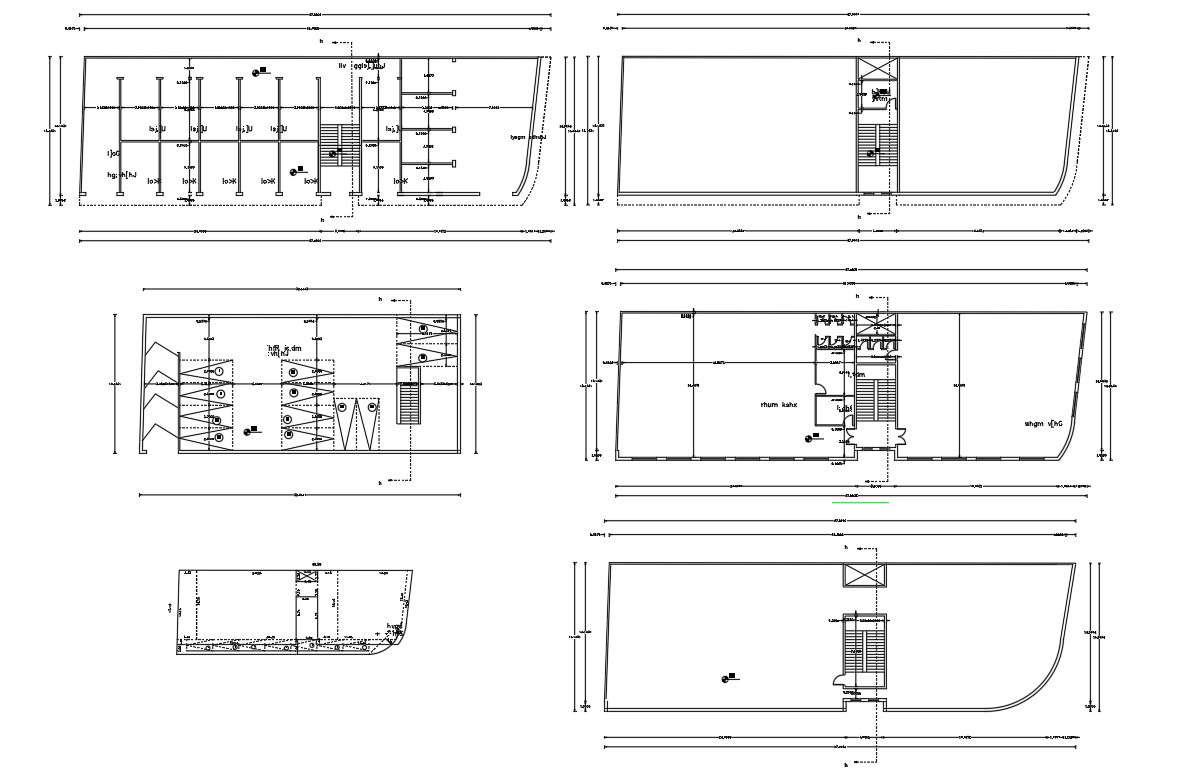 All Floors Plan Of Commercial Building With Parking Design DWG - Cadbull