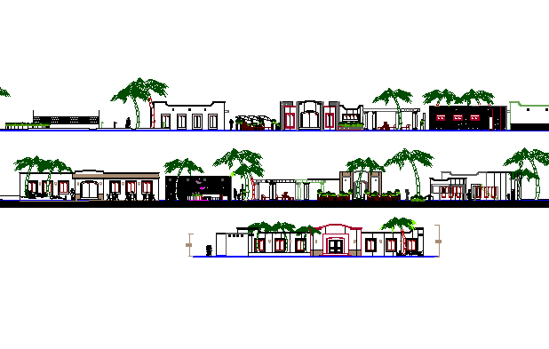 All Sided Elevation And Sectional Details Of Tourism Five Star Hotel Project Dwg File Cadbull