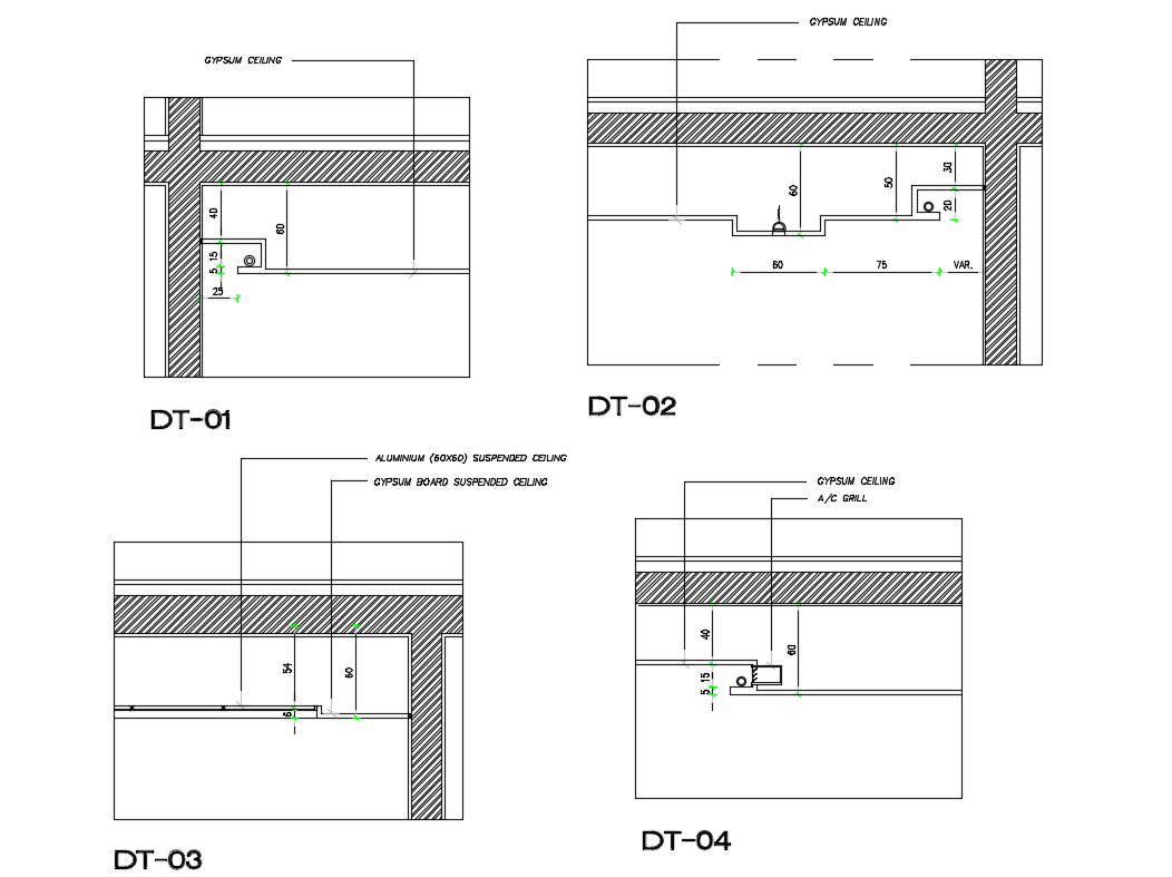 Aluminium Suspected Ceiling Cad Structure Details Dwg File Cadbull