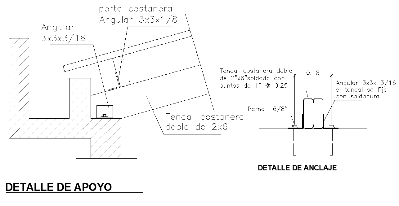 Anchor and support section autoacd file - Cadbull