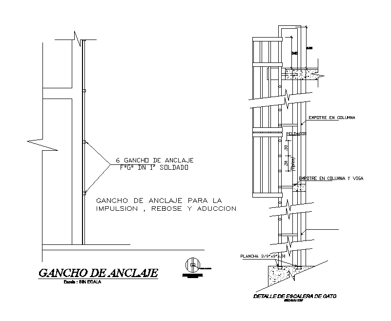 Anchor hook section detail drawing specified in this AutoCAD file ...