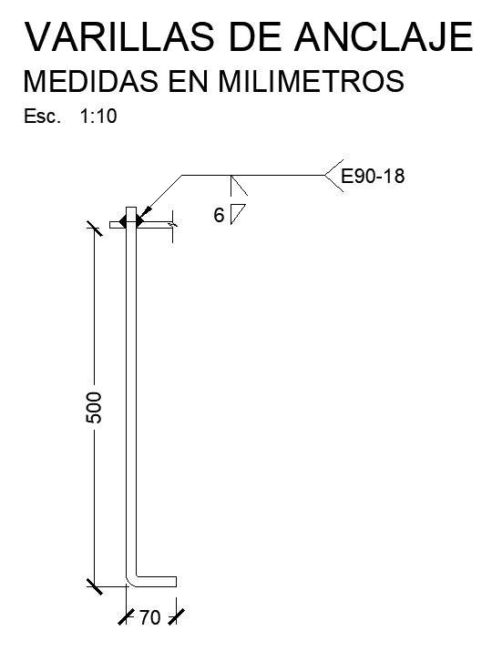 Anchor rods design in detail AutoCAD 2D drawing, CAD file, dwg file ...