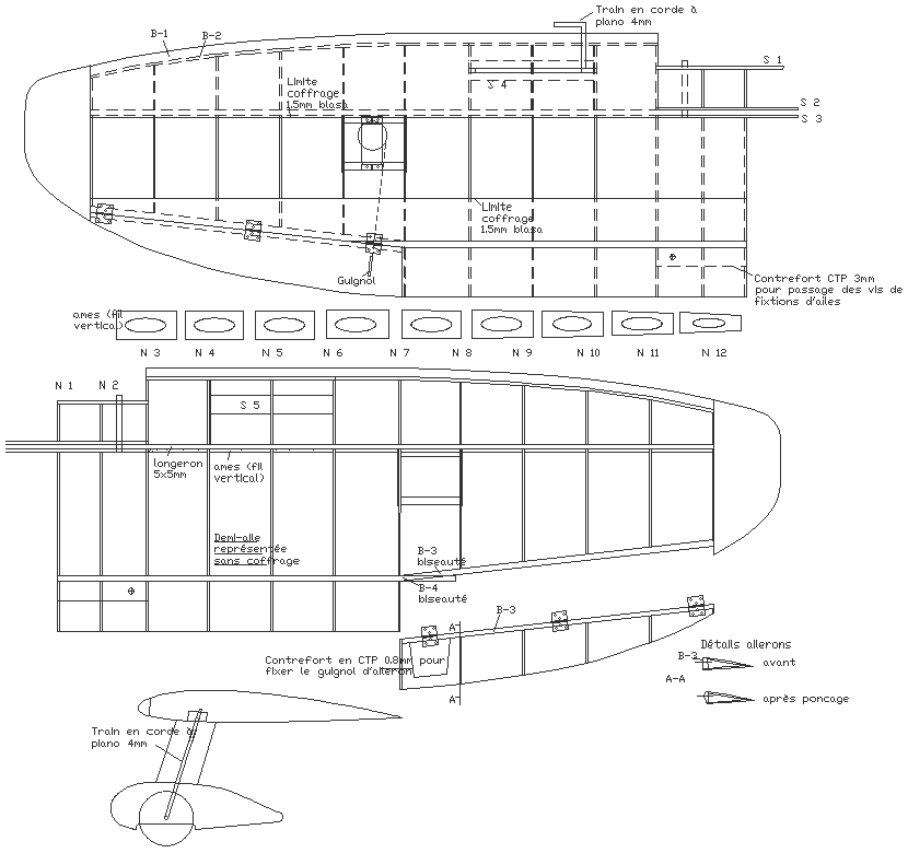 Ancient Egyptian Airplane plan section detail DWG AutoCAD drawing - Cadbull