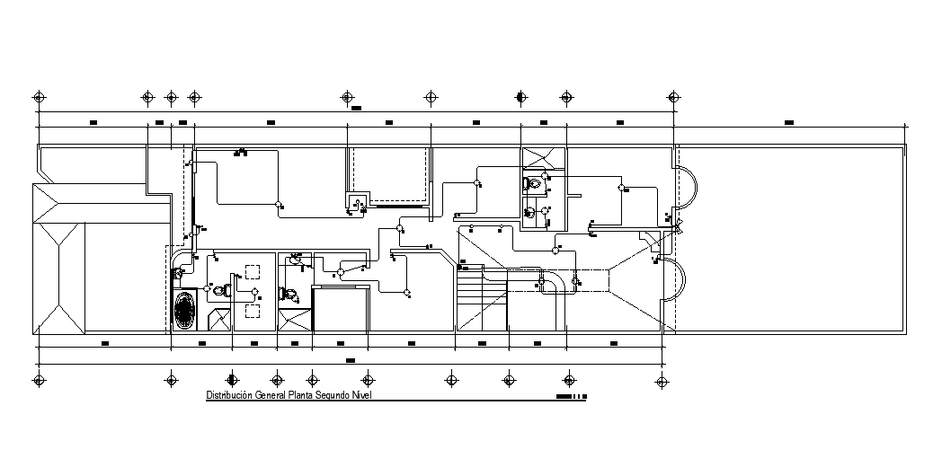 An electrical layout of 40x11m first floor house plan is given in this ...