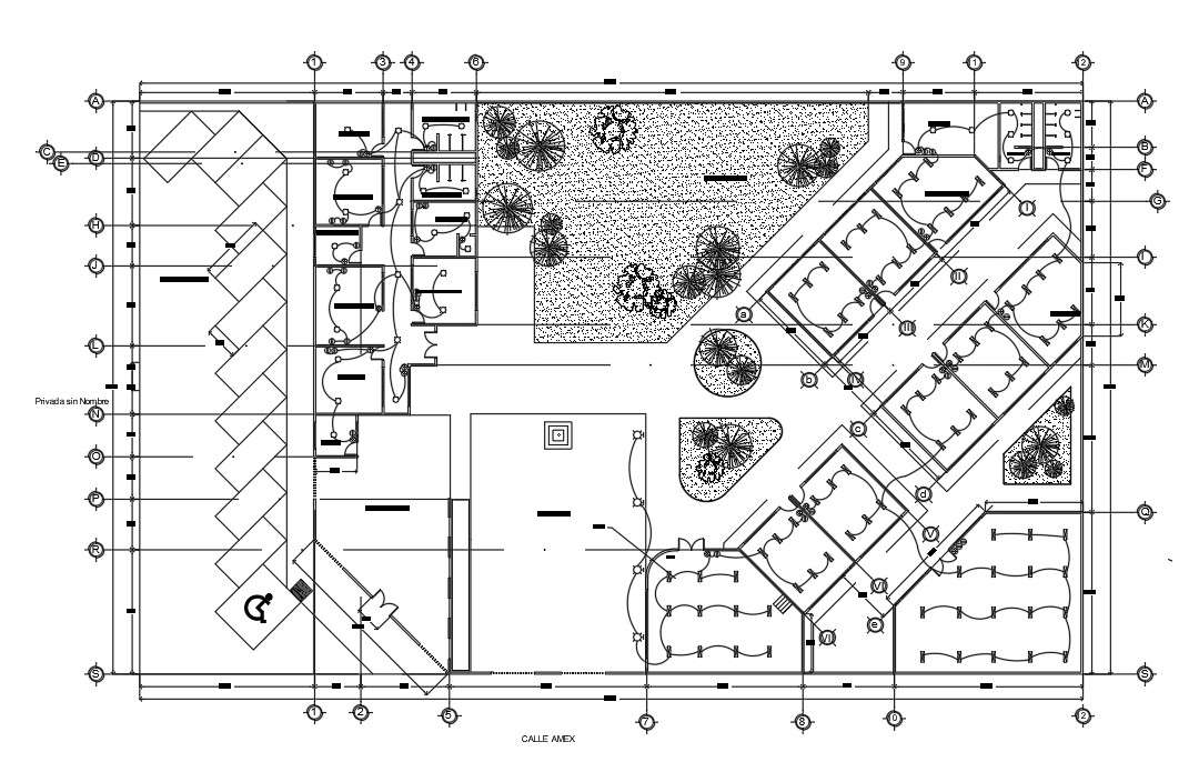 An Electrical Layout Of 70x42m College Plan Is Given In This Autocad 