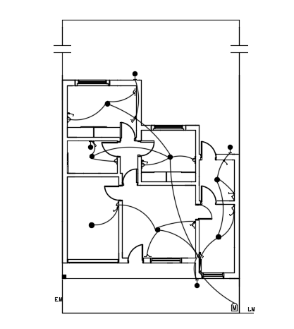 An electrical layout of the 10x11m single story house plan cad drawing ...