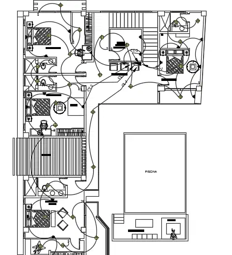 An electrical layout of the 15x20m bungalow house first floor plan ...