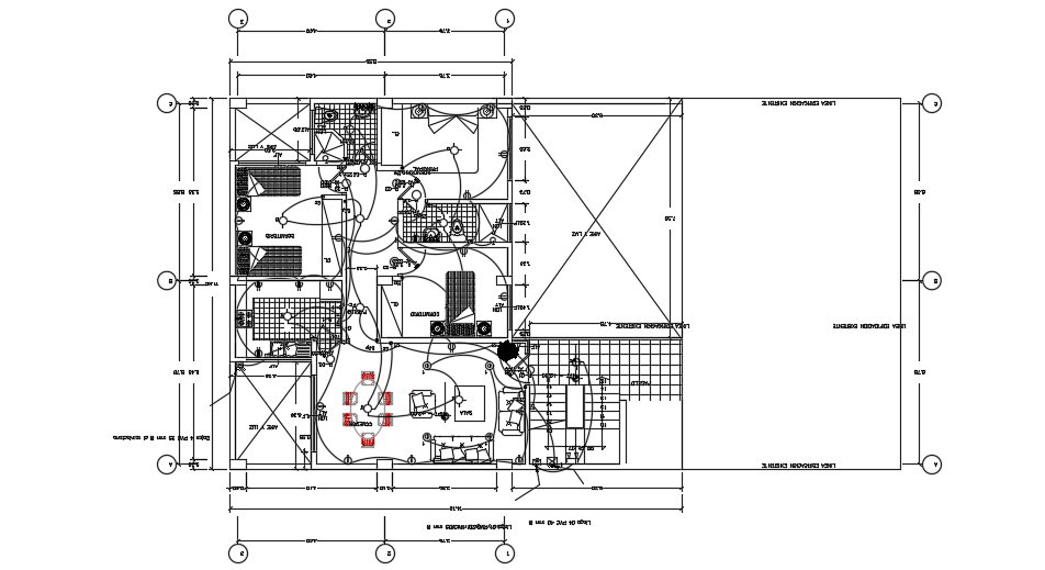 An electrical layout of the 20x12m five story apartment first floor cad ...