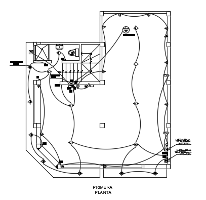 An electrical layout of the 9x10m architecture three story ground floor ...