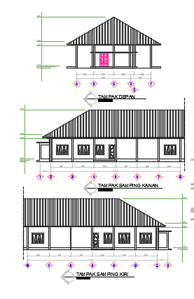 An elevation view of the 35x11m ware house building 2D AutoCAD drawing ...