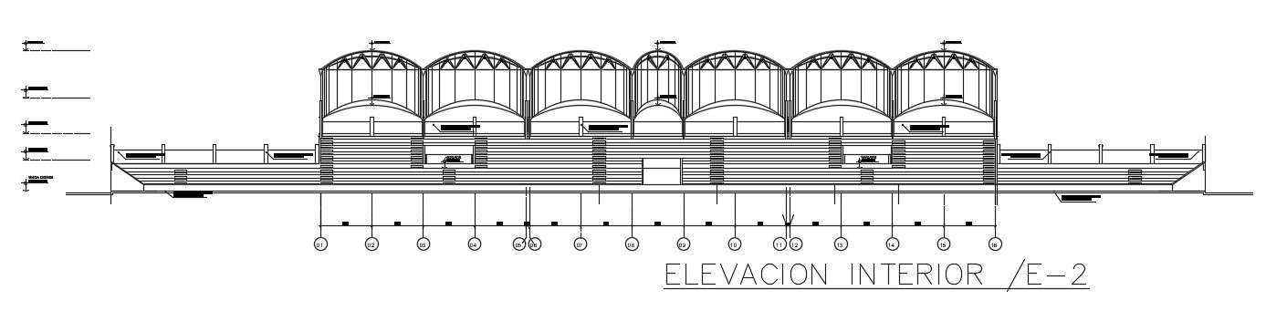 An Interior Elevation View Of The 160x86m Basketball Stadium Is Given