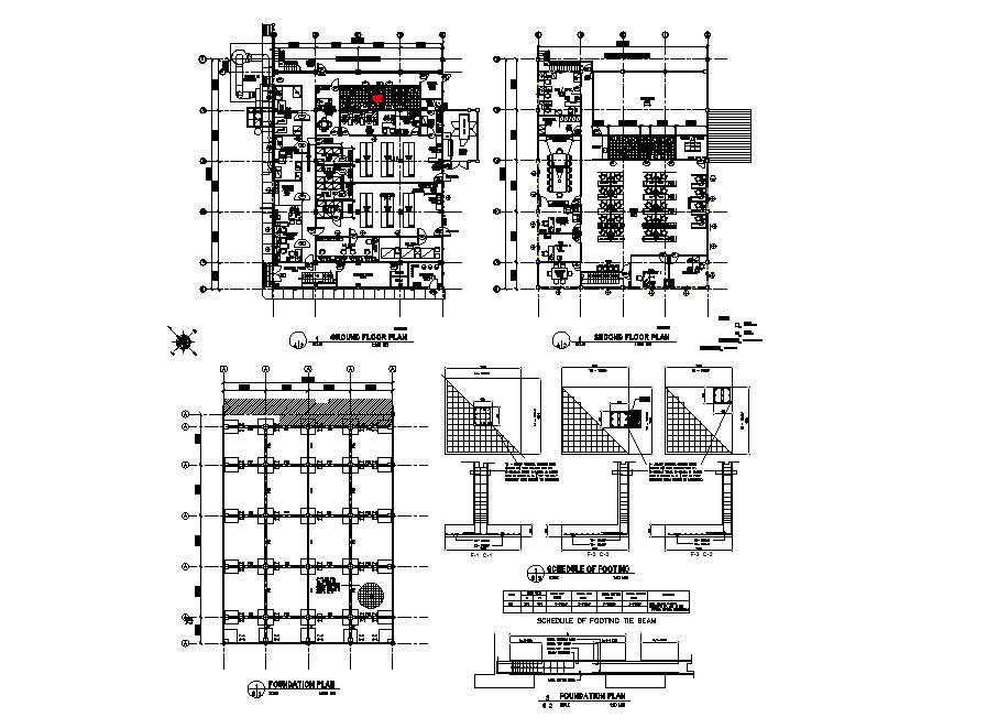 Annex admin and lab building ground, first floor, foundation plan and ...