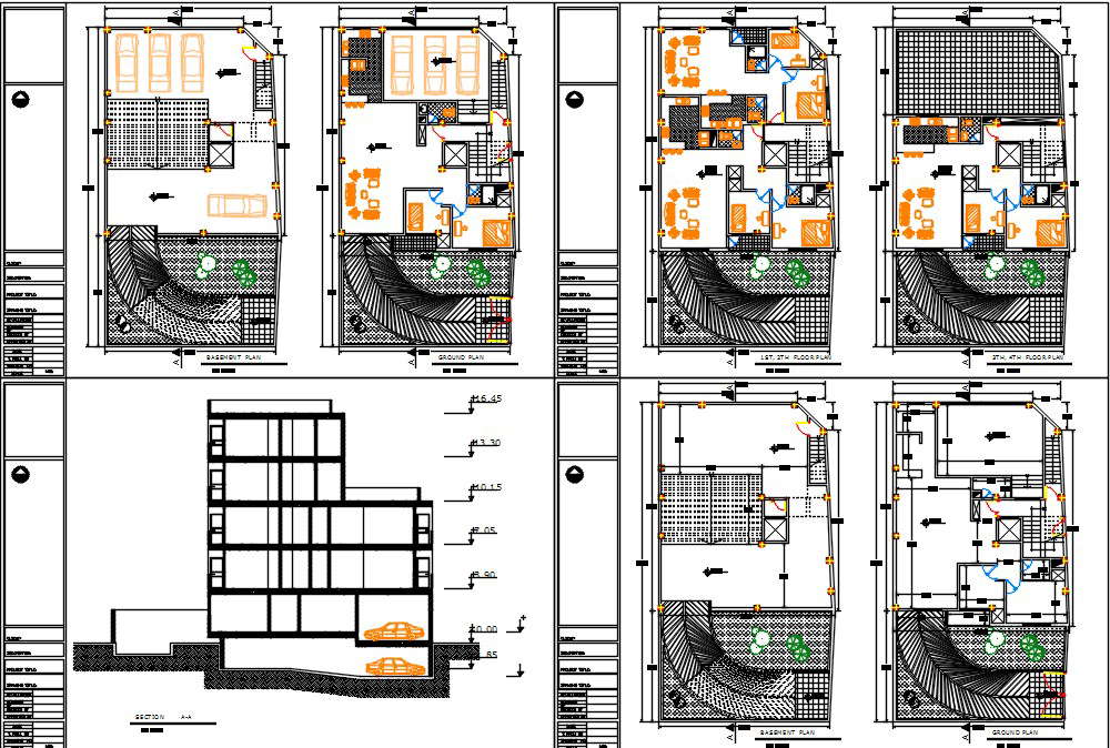 Apartment-6units dwg - Cadbull