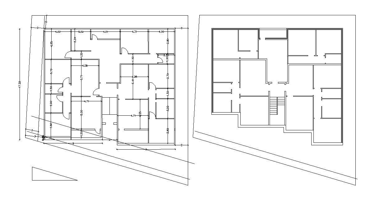 Apartment Building Floor Plan With Dimension CAD File - Cadbull