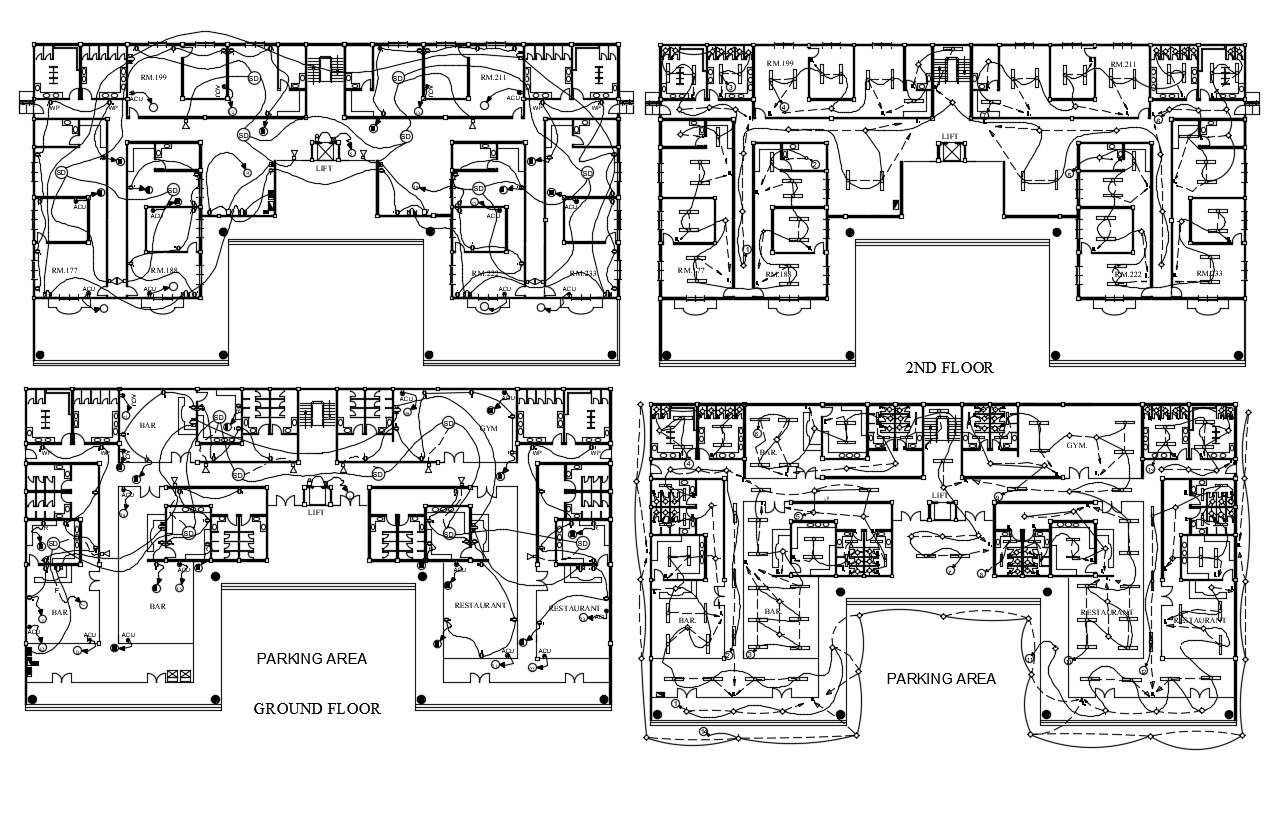 Apartment Electrical Layout AutoCAD Drawing Download - Cadbull