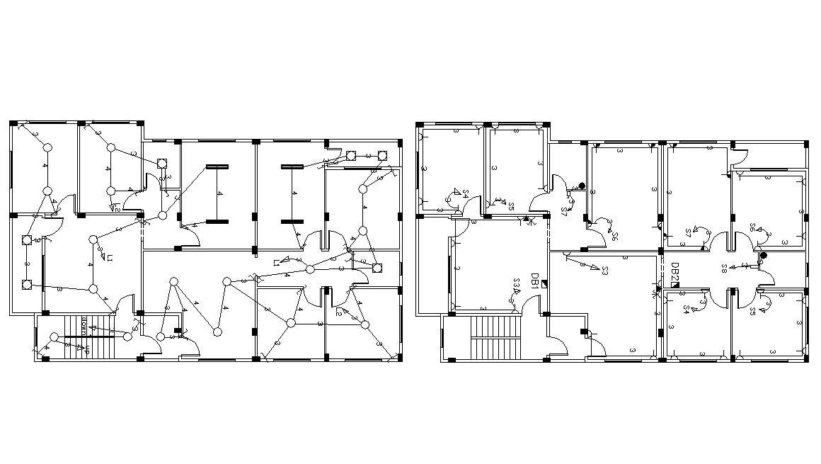 Apartment House Electrical Layout Plan CAD Drawing - Cadbull