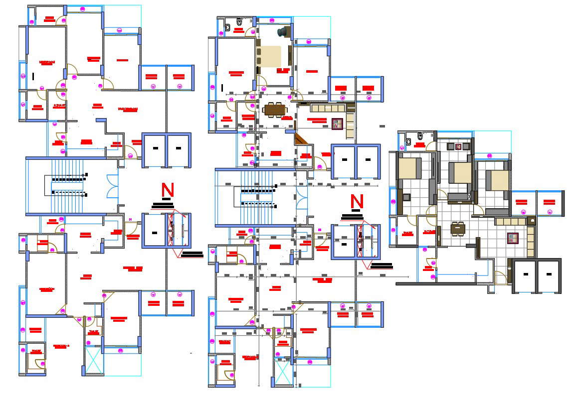 Apartment architecture plan in autocad dwg files - Cadbull