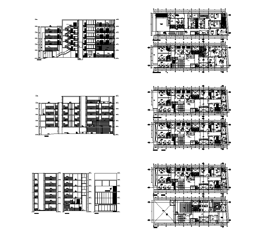 Apartment building detail CAD structure layout file - Cadbull