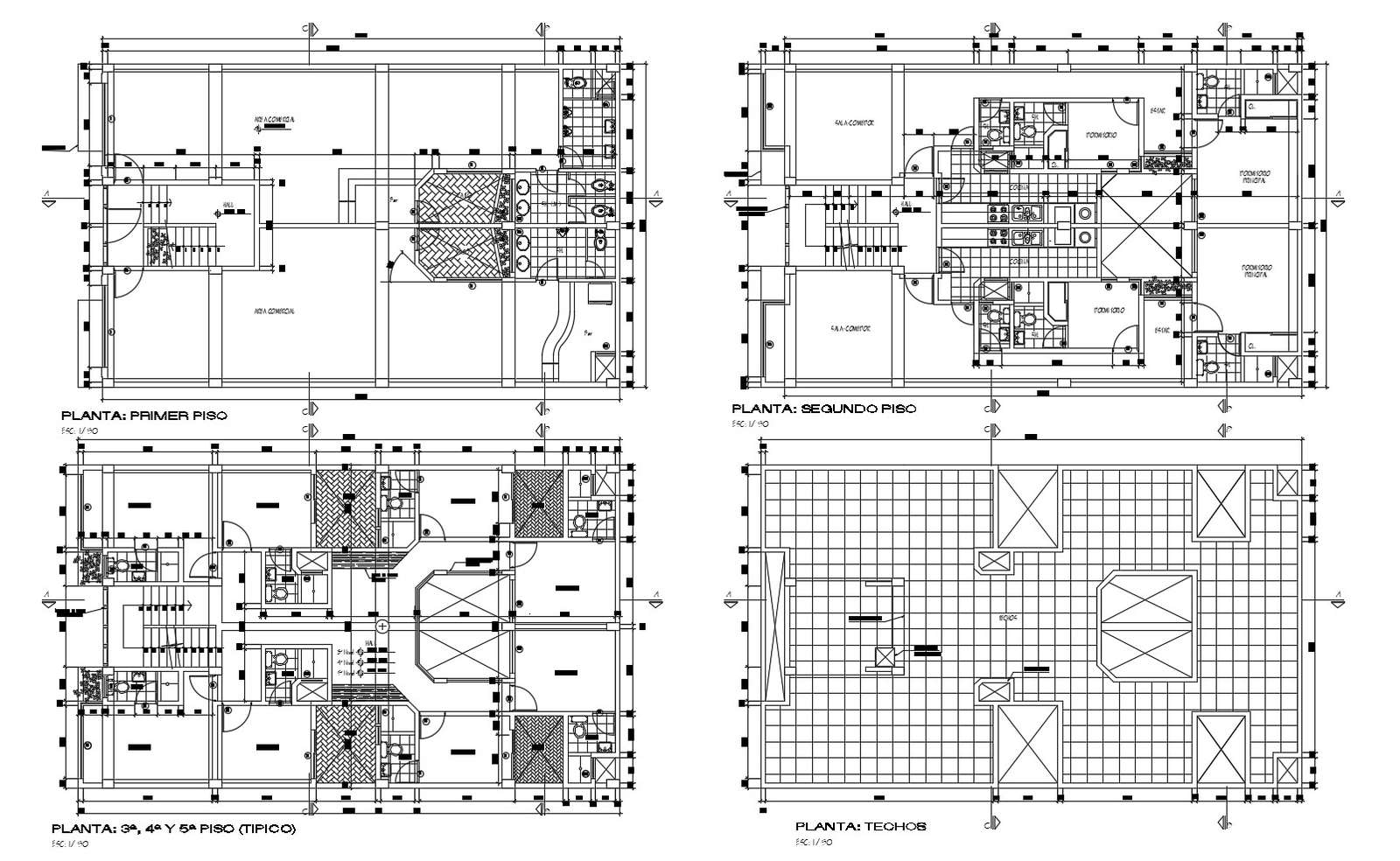 Apartment drawing 16.00mtr x 10.00mtr with furniture details in dwg ...