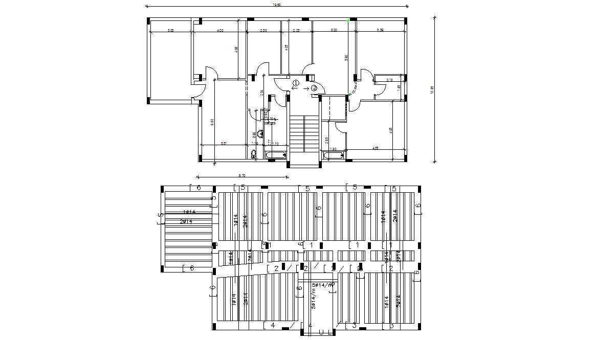 Apartment Building Floor Plan With Column Marking DWG File - Cadbull