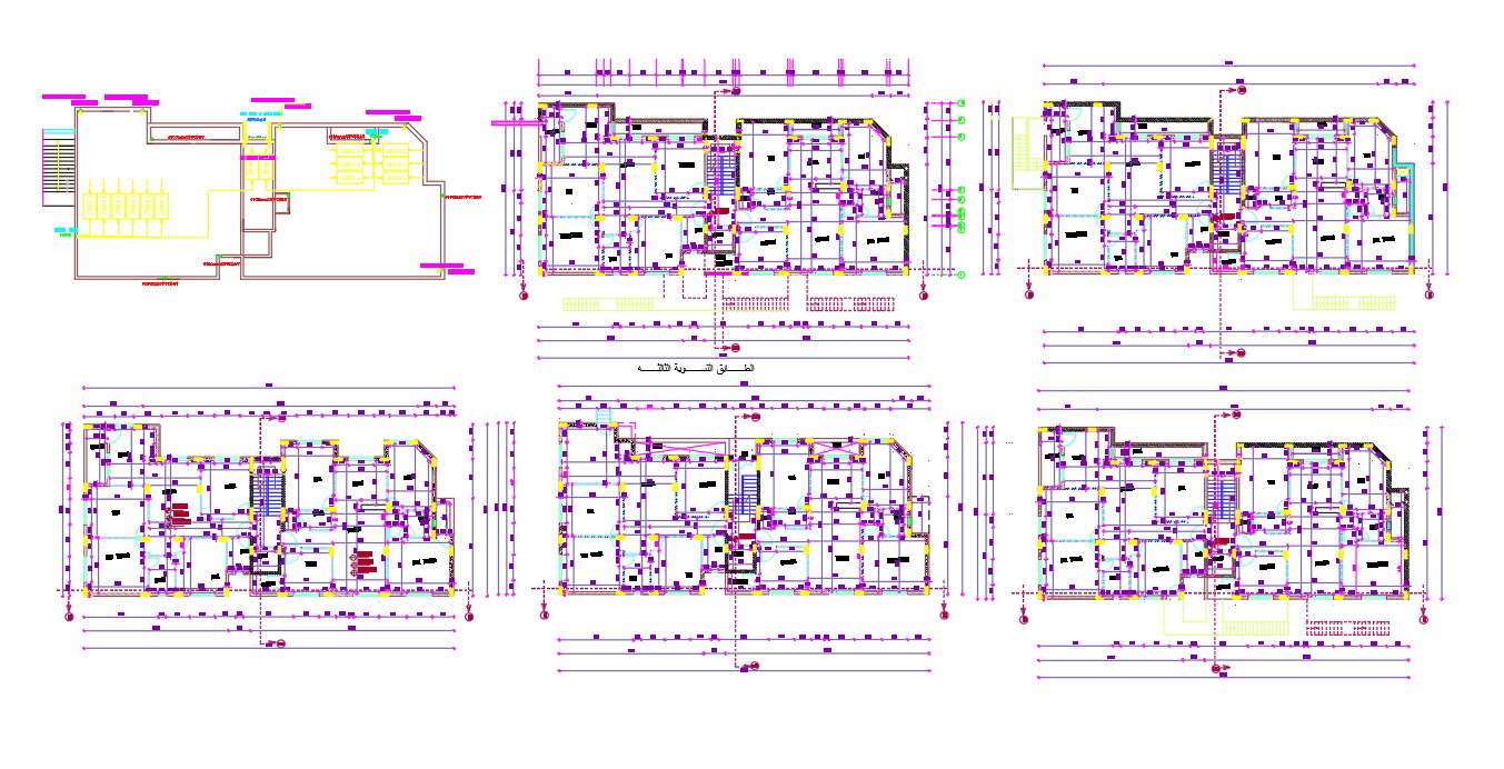 Apartment Cluster Layout Plan Autocad Drawing Cadbull