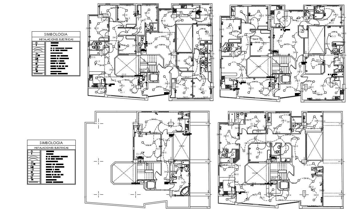 Apartment Electrical Wiring Layout Plan AutoCAD File - Cadbull