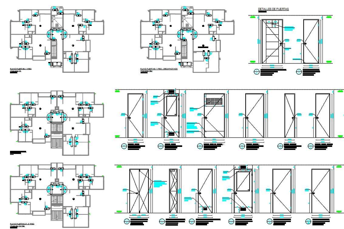 Apartment Floor Plan With Door Elevation Drawing AutoCAD