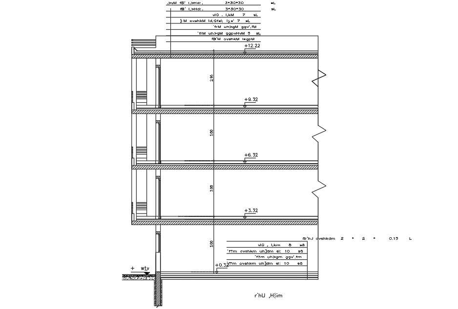 Apartment Side Section Drawing Free Download DWG File - Cadbull