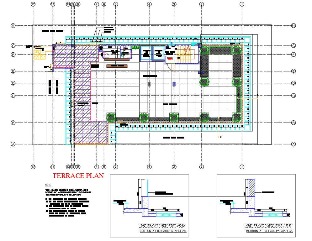 Building Terrace Plan Detail Layout Dwg File Cadbull My XXX Hot Girl