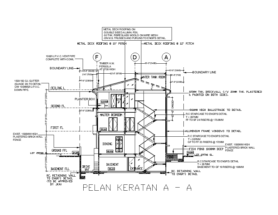 Apartment building sectional elevation design specified in this file ...