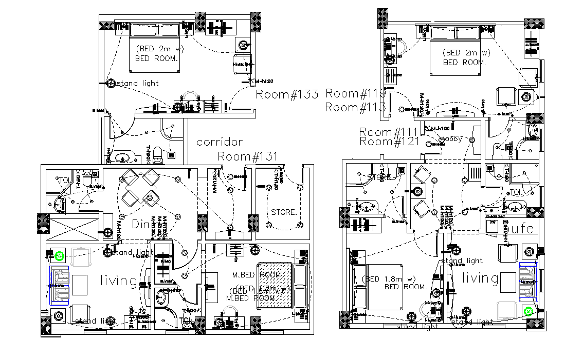 Apartment floor finish plan presented in this AutoCAD 