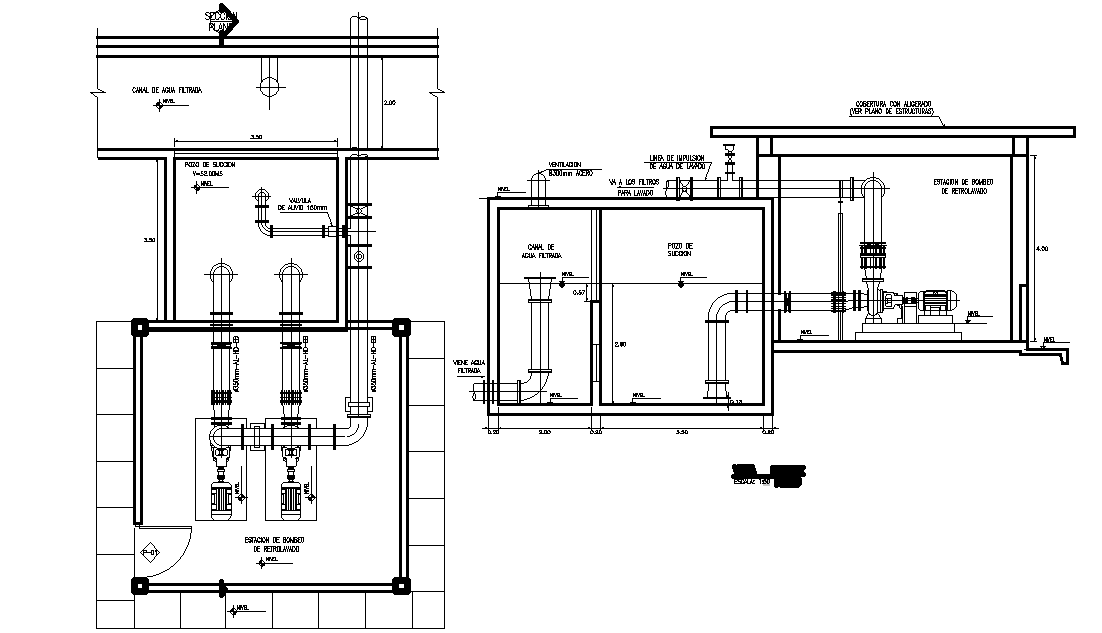 Water Filtration System Dwg Block For Autocad Designs Cad 1075