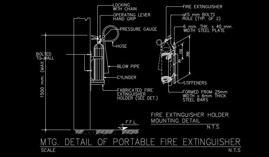 Fire Extinguisher Drawing In Autocad