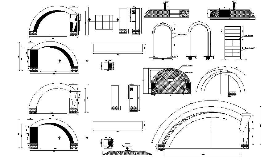 Arch Facade CAD Drawing - Cadbull