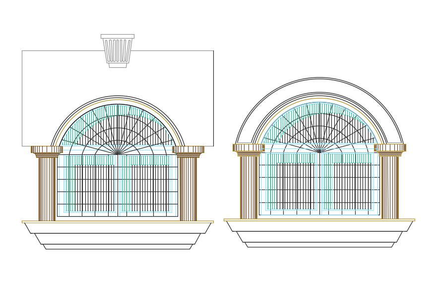 Arch Window Elevation Design Free Download AutoCAD File - Cadbull