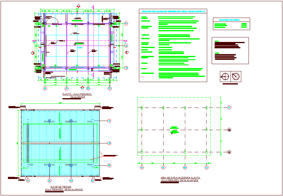 Architect and roof plan view for school classroom design dwg file - Cadbull