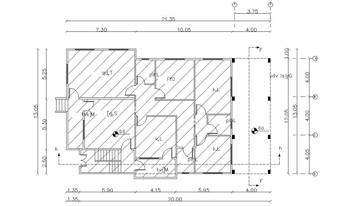 Architectural Apartment Building Floor Plan With Dimension - Cadbull