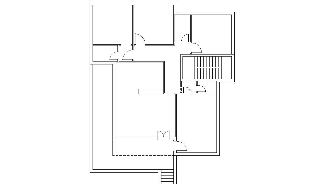 Architectural Simple Line Plan Of House Building Design CAD File Cadbull