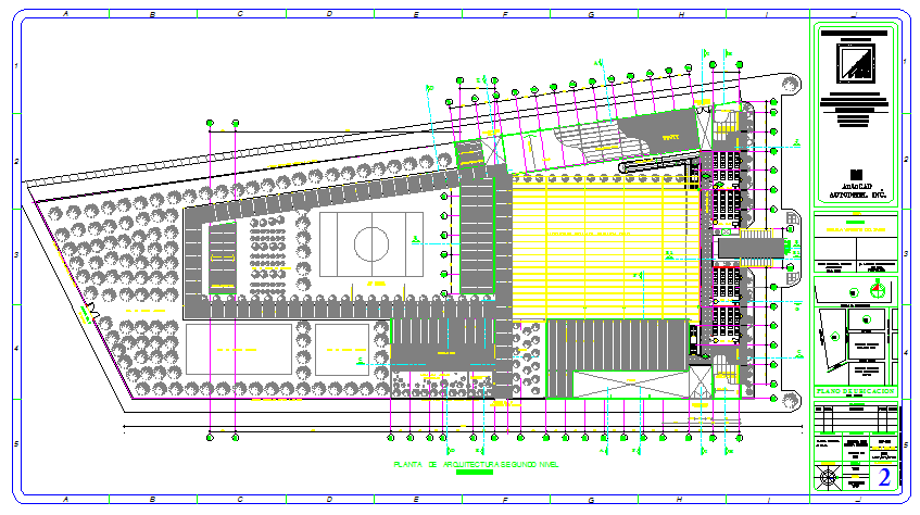 Architectural plan of School project design drawing - Cadbull